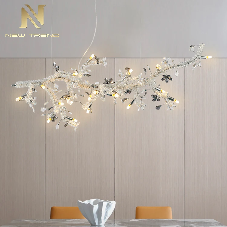 CPL-197 Contemporary Style Indoor Decoration Hotel Villa Living Room Modern Crystal Branch LED Chandelier Light    