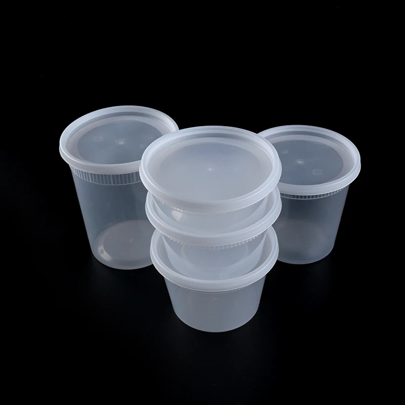 8 12 16 24 32 Oz Translucent Food Grade Leak Resistant Lids Round Pp