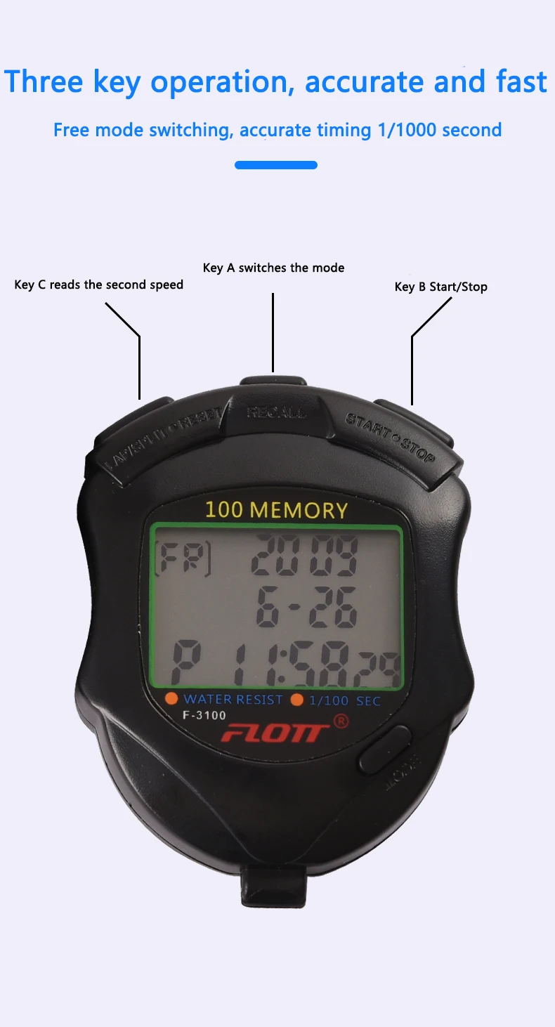 Three Rows Of 10 Tracks 100 Tracks Memory Waterproof Electronic