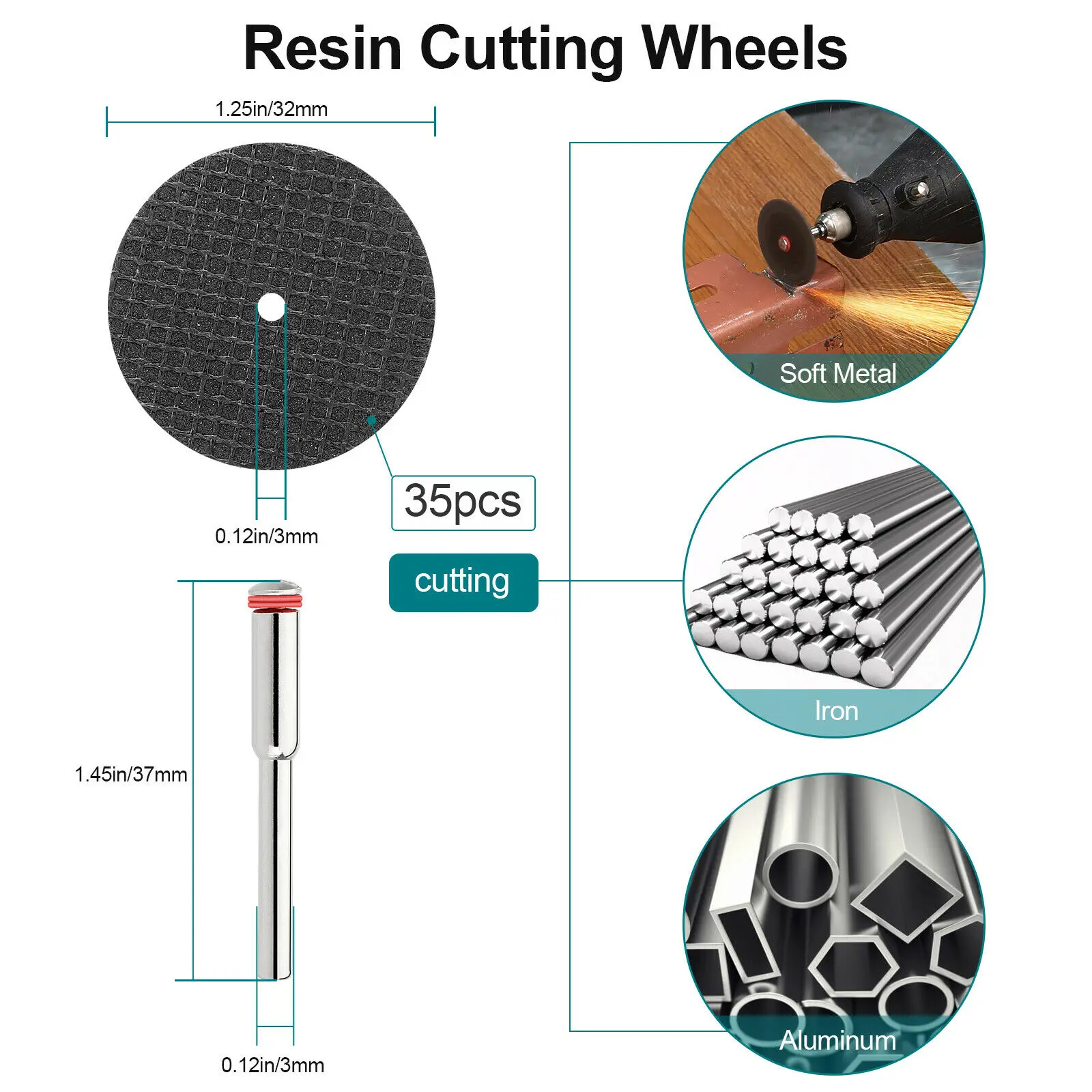 60pcs Diamond Cutting Wheels HSS Circular Saw Blades Die Grinder Metal Wood Cut Off Disc Rotary Tool Drilling Accessories