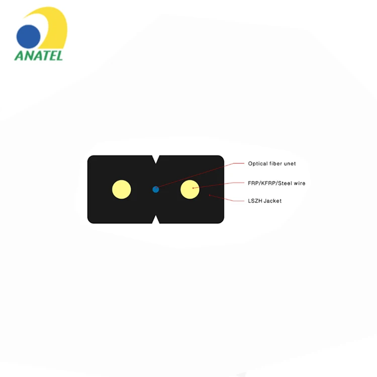 
 Hanxin, китайский поставщик, отличное качество, самонесущий воздушный волоконно-оптический кабель 1 2 4 ядра FTTH Drop  
