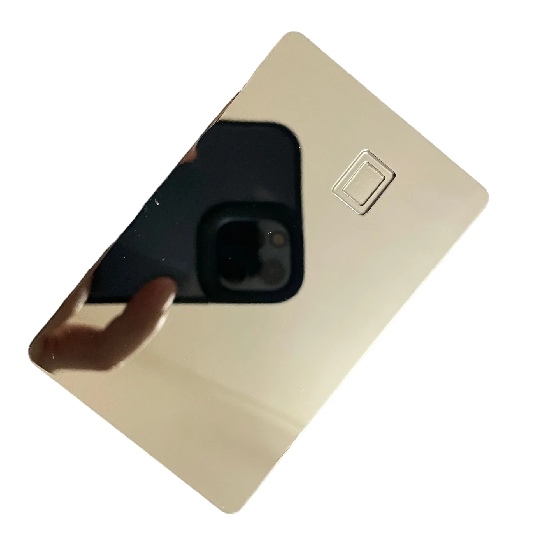 ブランクメタルカードステンレススチールさまざまな色チップ穴付き