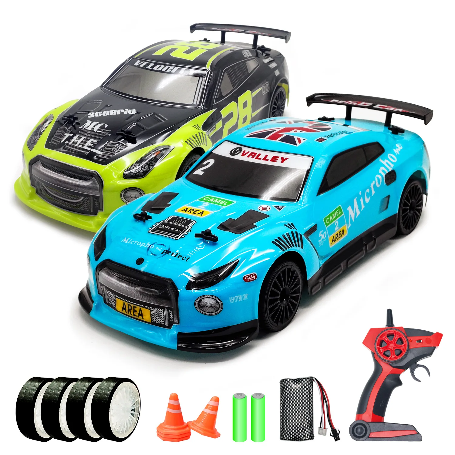 High Speed Remote Control Drift Car with LED Lights Electric Four Wheel Drive Racing Car Remote Control Toy