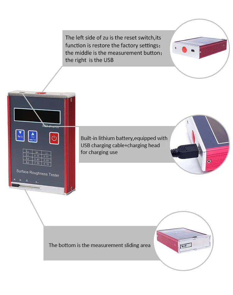 Surface Roughness Tester Surface Roughness Meter Gauge Digital Surface