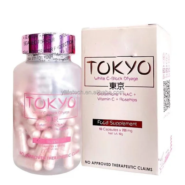 Factory Glutathione Capsules Tokyo White C Block Dfyage TK Philippines Hot Sale Skin Whitening Diet