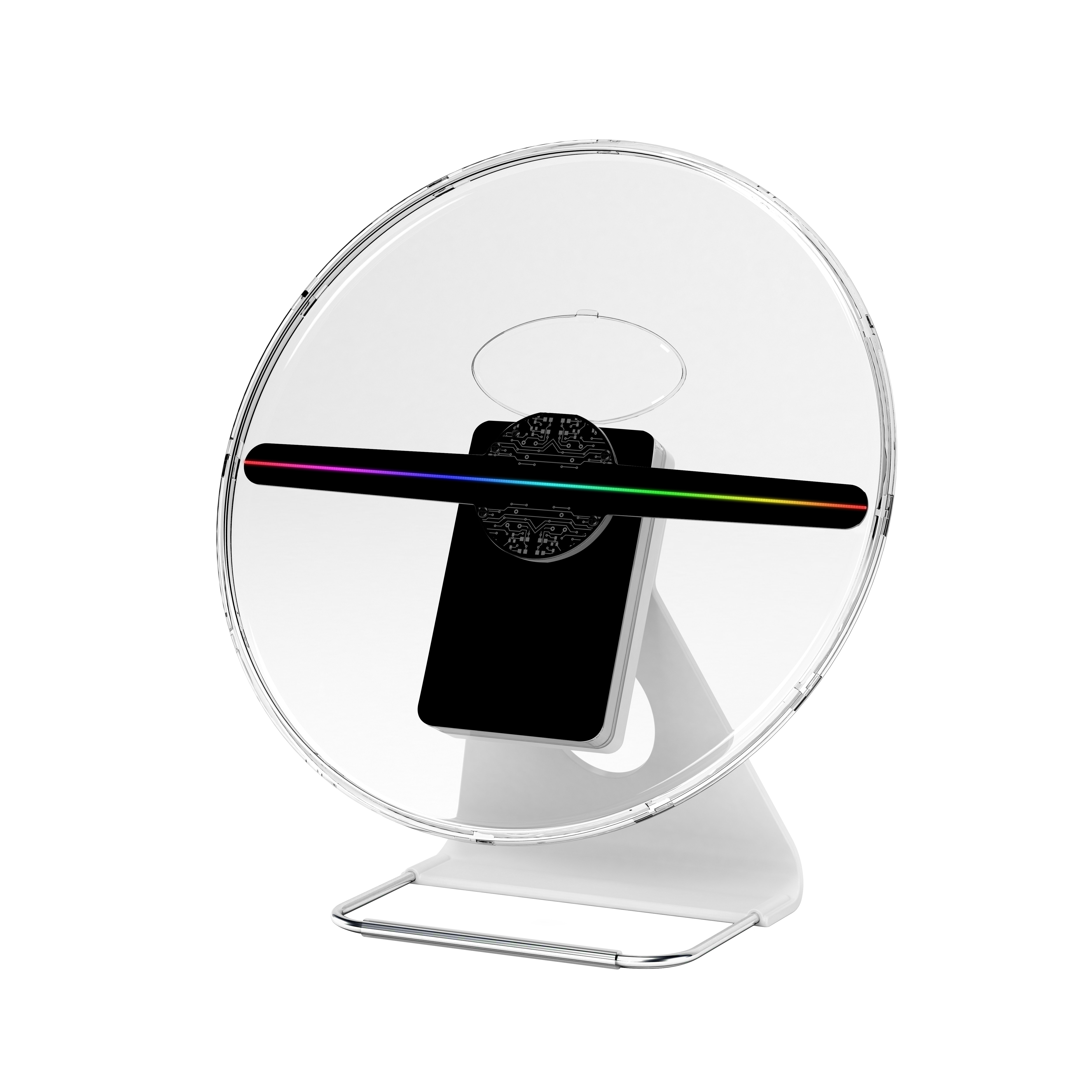 Rechargeable Table Top Display Hologram Watch Advertising 3D Hologram LED Fan 30cm