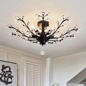 American Modern Light Luxury Home Is Suitable for Bedroom, Living Room, Dining Room, Crystal Chandler Ceiling Light Chandelier