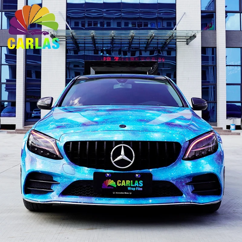 Carlas 1.52 20M Glossy Galaxy Starry Sky Styling Customizable Printing Car Wrap Vinyl Sticker