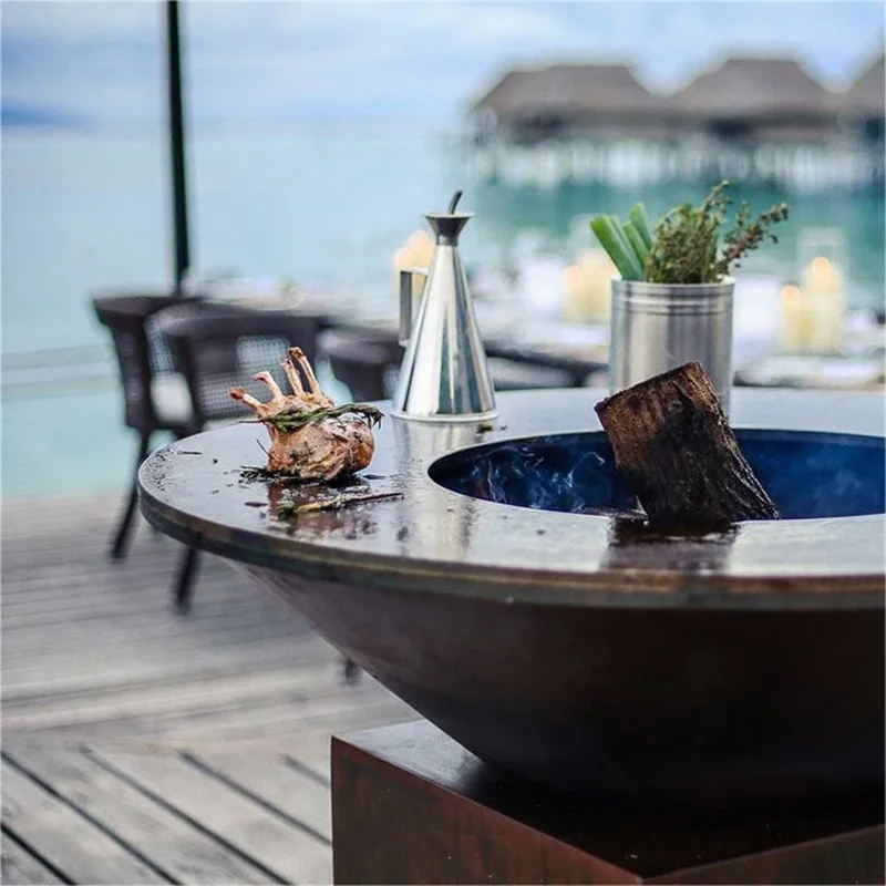 Heavy duty bbq grill burning wood corten steel outdoor barbecue bbq grills Heavy duty bbq grill burning wood corten steel outdoor barbecue bbq grills