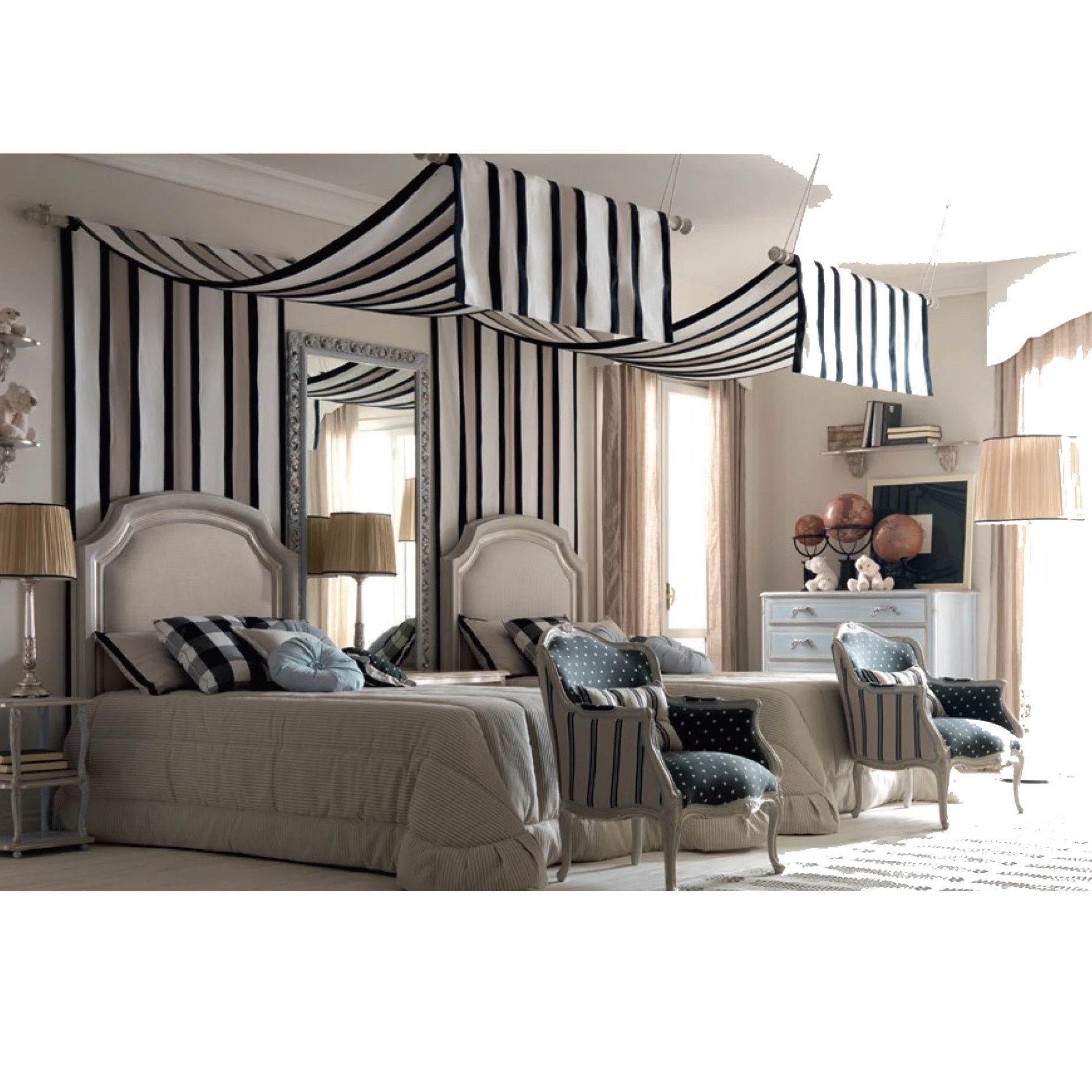 elegant young people bedroom set customized home furniture hand made rococo french Renaissance furniture full set matching