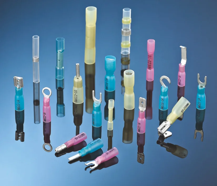 LEXT RSSV1.25 Cable Terminals Heat Shrink Convex Fork Cold Crimp Connector with Copper Furcate Lug U Type