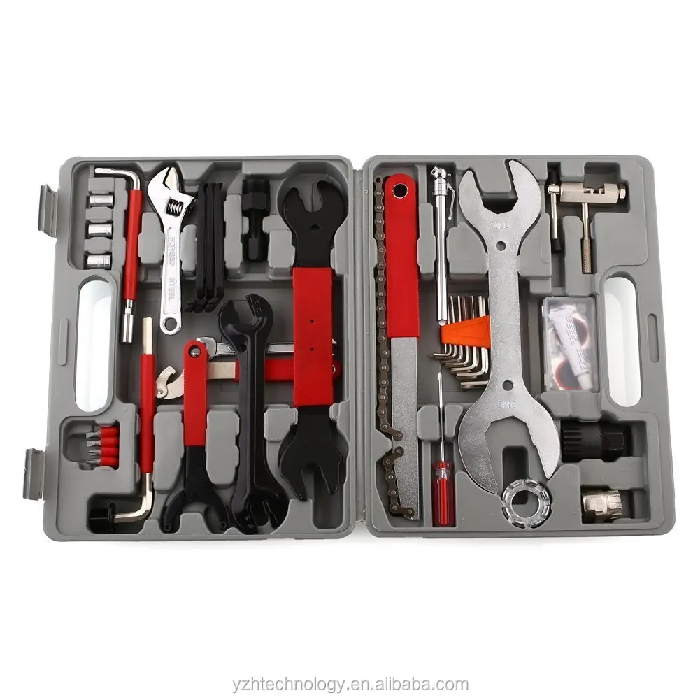 44 Parts Bicycle Repair Kit Super Complete  Repair Tool in Toolbox for Riding Equipments Universal Bicycle Tool Set