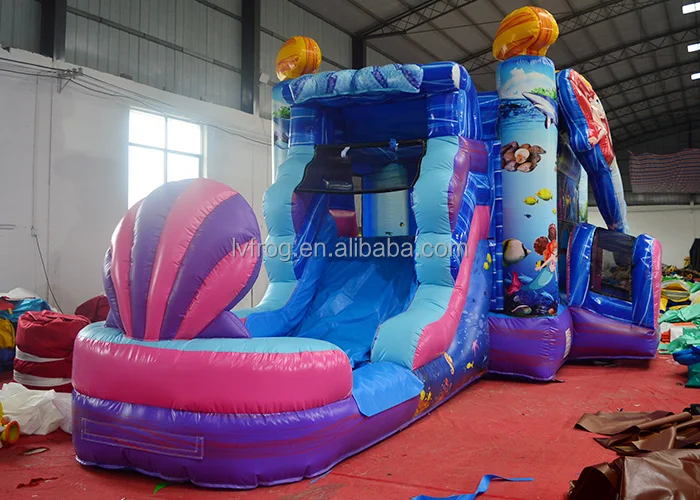 Alibaba Mini Combo Inflatable Commercial Mermaid Under the Sea Dry and Wet Bounce House Slide Combo ...