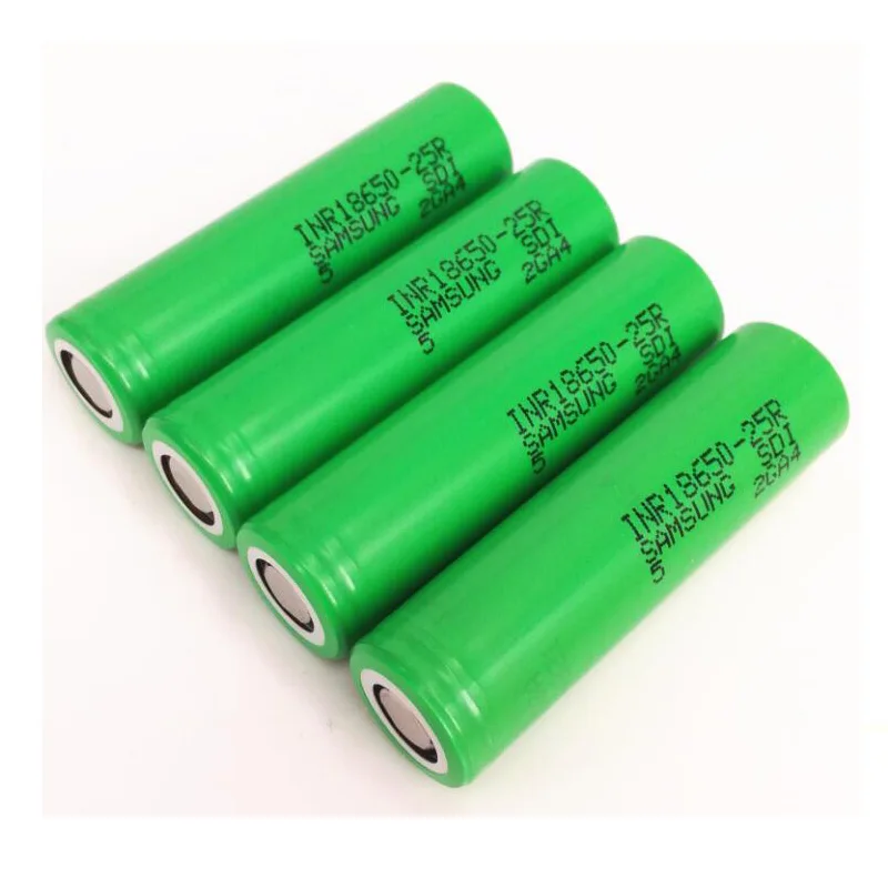 capacidad de baterías de litio para batería de batería para timbre linterna de bolsillo recargables 3,6 V 2500 mAh 2 pilas de litio INR 18650-25R 