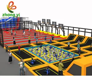 Zhongyi Children Kids Cheap Commercial Indoor Play Trampoline Park with dodge Ball