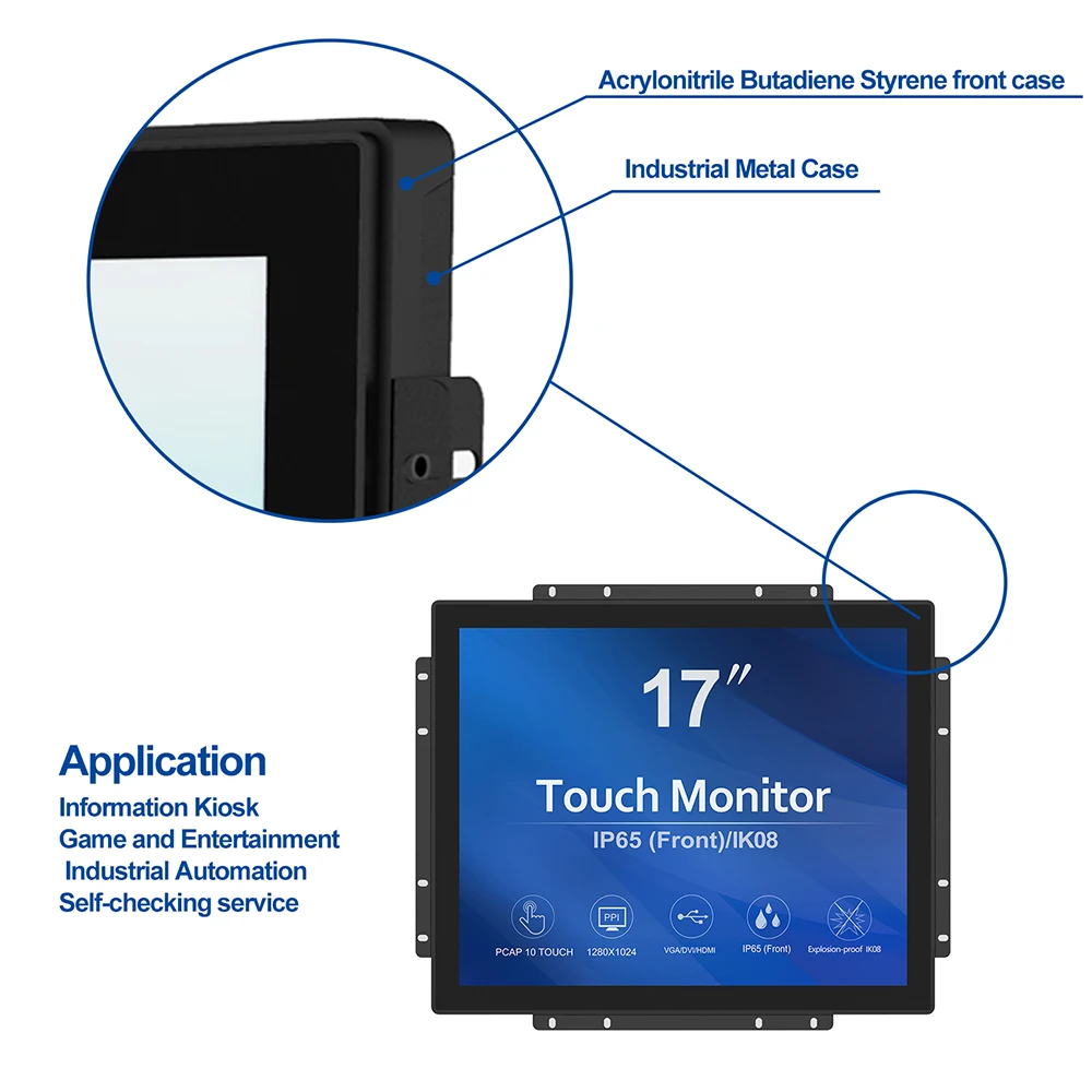 GreenTouch 17インチ10ポイントマルチタッチ産業用タッチ