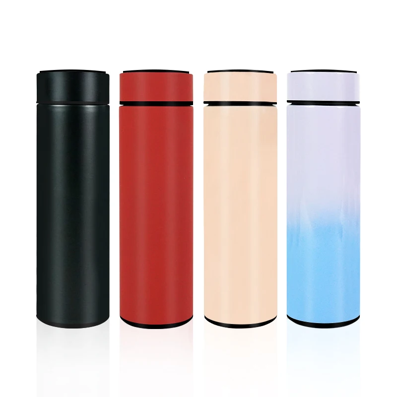 Borraccia intelligente da 590 ml, con display digitale della temperatura, infusore per tè e caffè, tazza termica a LED a doppia parete isolata sottovuoto, in acciaio inox, a prova di perdite, tazza