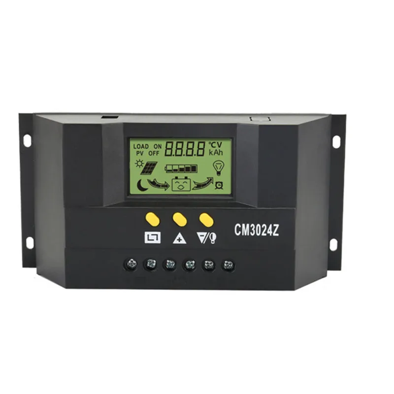 CM3024Z PWM 12V24V30A Solar  Controller Temperature Sensing Display LCD Solar Charge Battery Controller