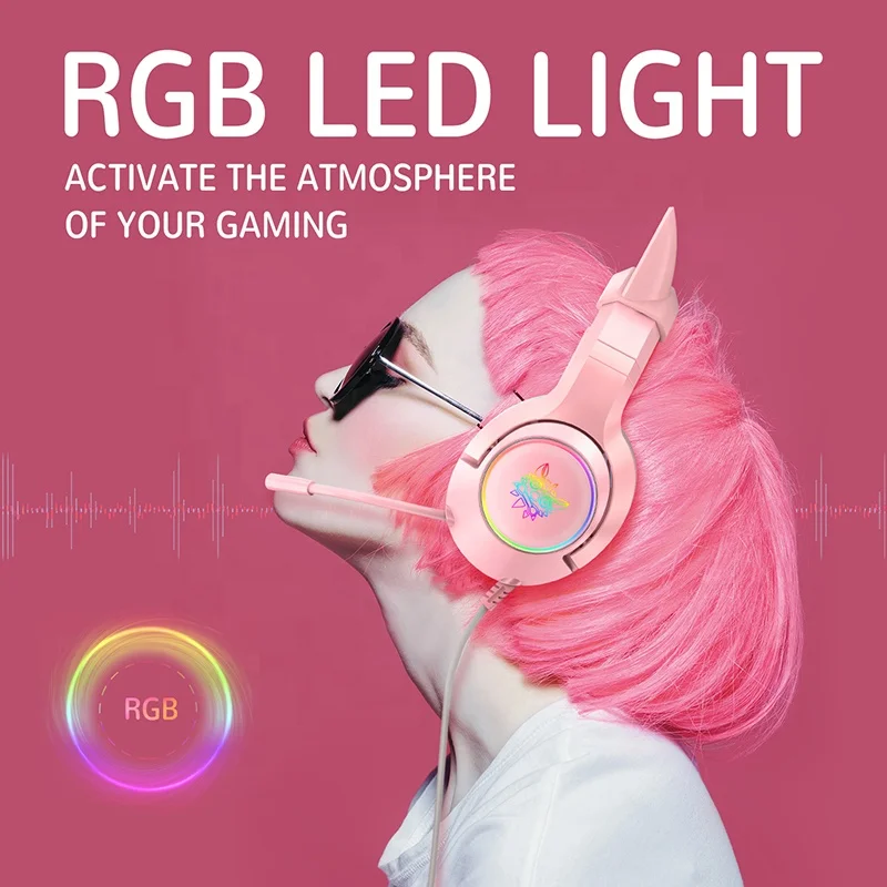 KUQIRMAOERJI 猫耳ヘッドフォン LEDピンク ゲーミングヘッドフォン KUQIRMAOERJI 猫耳ヘッドフォン LEDピンク ゲーミングヘッドフォン