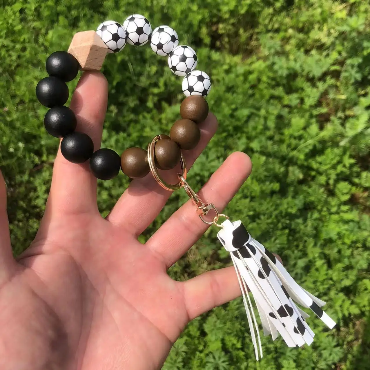 Wood Bracelet Necklace Accessories, Soccer Beads Bracelets