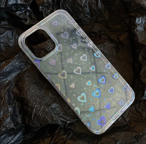 Стикерный принт сердце Противоударная защита от ударов при падении телефона чехол для iphone 13 12 11 12 для задней панели мобильного телефона из термопластика чехол