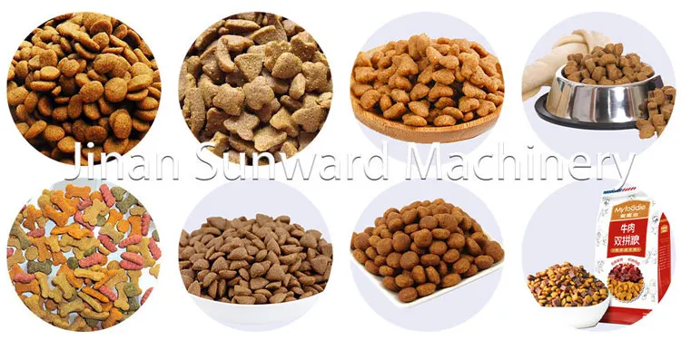 Sunward 500 kg/h Full production line dry kibble pet dog cat food pellet machine manufacturing extruder production line