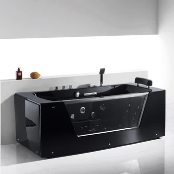 Black Bathtub Baignoire Big Jakuzi and Showers Bathroom Bath Tubs Swim Indoor Spa Dual-side Skirt Whirlpool Bathtubs