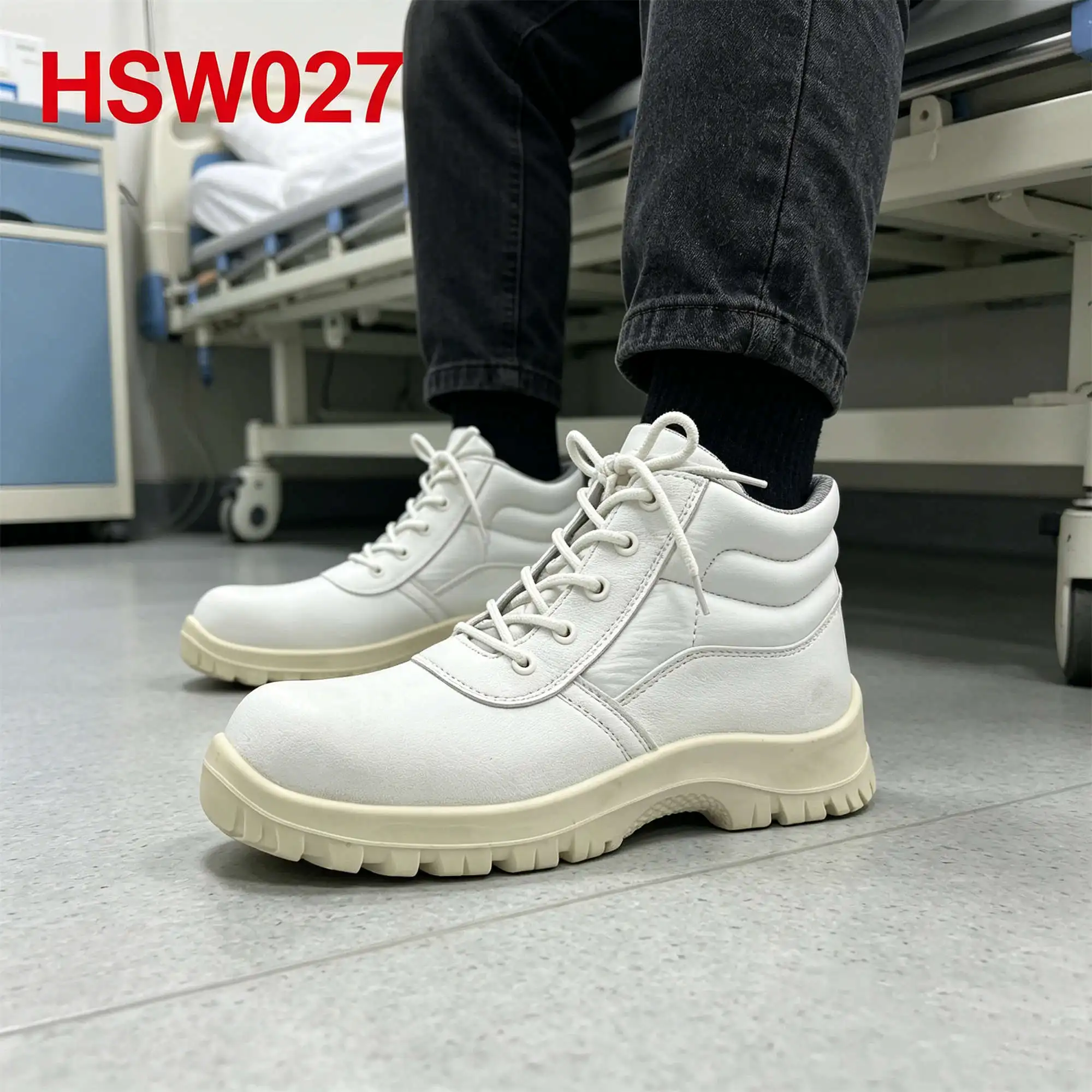 WYC,Chemical Plant Anti-acid&alkali Sole Unisex White Safety Shoes Lab Using Middle Cut Germ Resistant Work Clogs HSW027