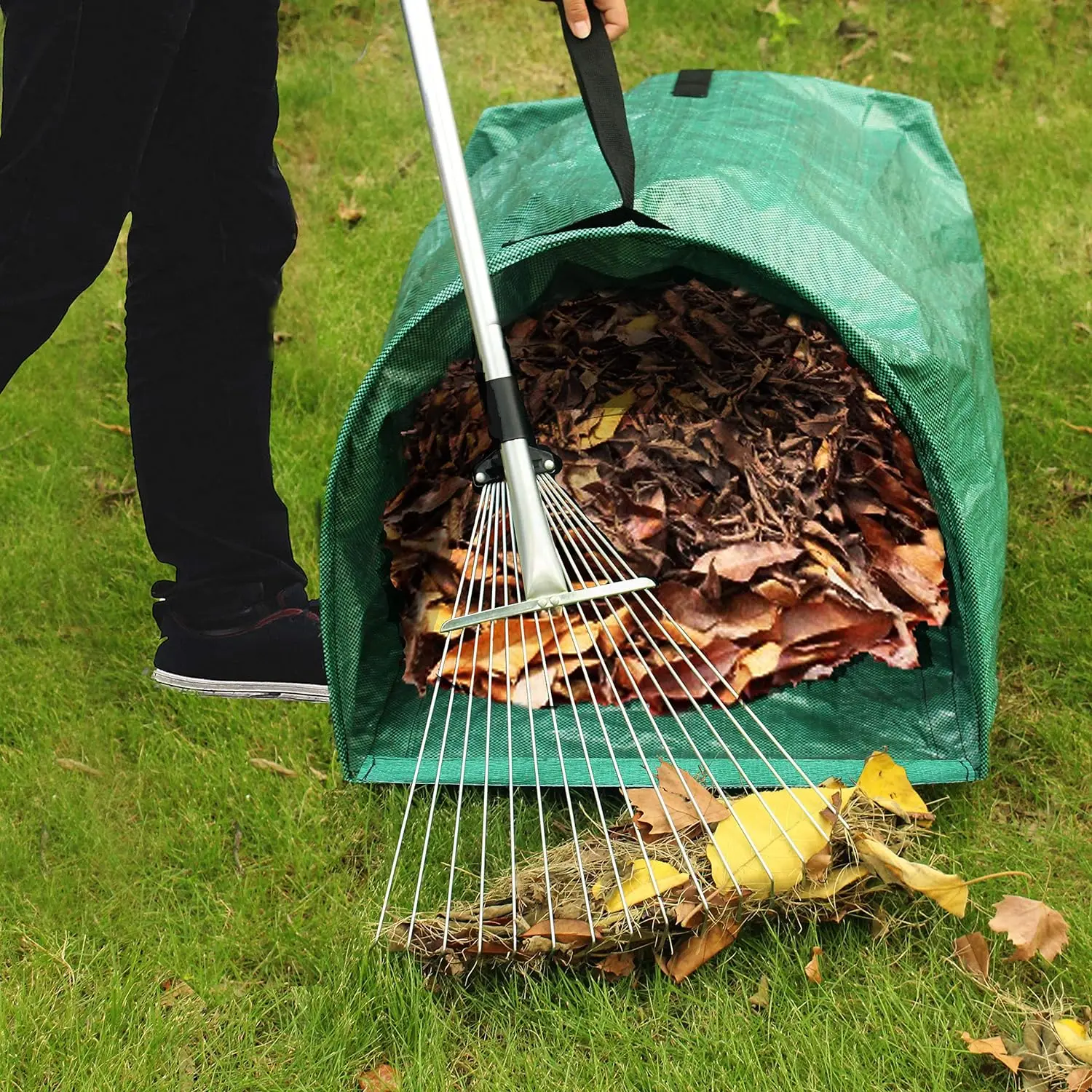 Large Yard Dustpan Type Reusable Heavy Duty Gardening Bags Lawn Pool Garden Leaf Waste Bag for Collecting Leaves