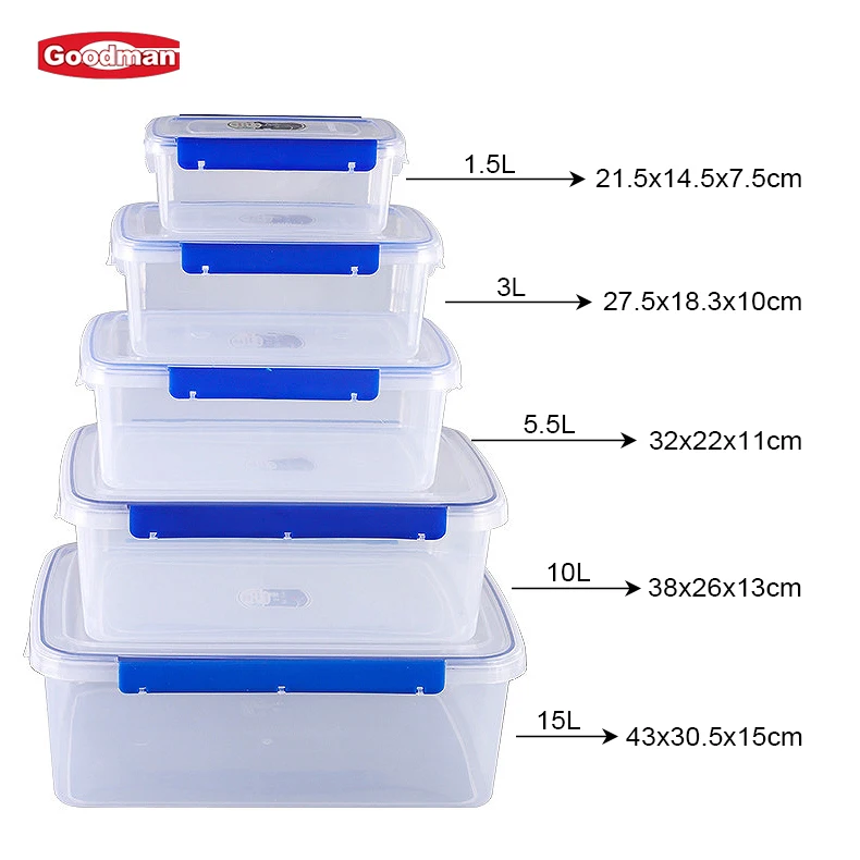 Multifunctional Clear Rectangular Kitchen Food Grade Pp Plastic Food Container Ingredient Bin Storage Box With Seal Cover supplier