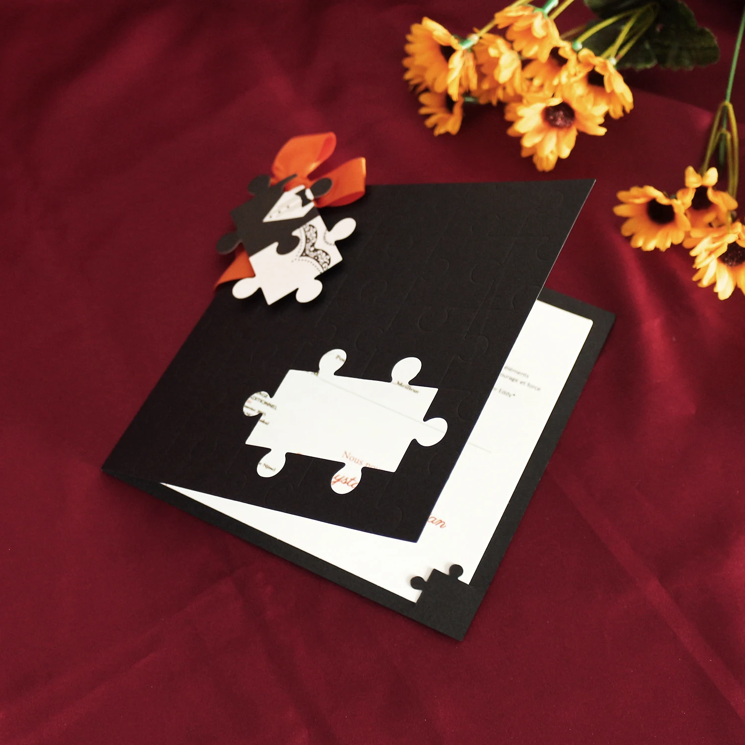 Debut New Design Wedding Invitation Programme Cards Creative Puzzle Bookstyle Wedding Card Design