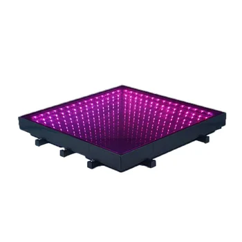 TOPFLASHSTAR  Wired Outdoor Tempering Glass Hollow Square RGB 3D Infinity Mirror LED Dance Floor
