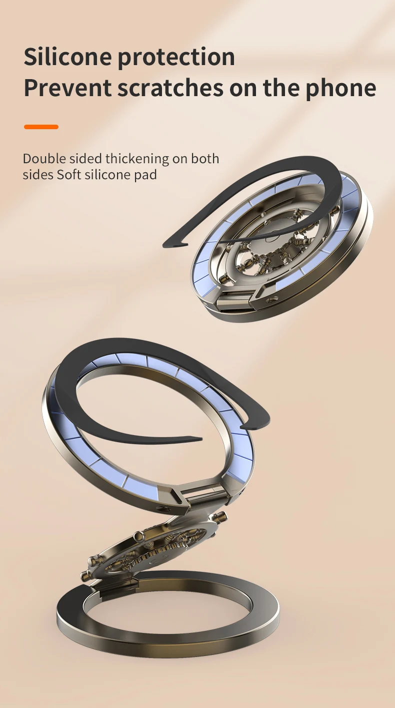 Magnetic Adsorption Foldable Phone Holder Ring Stand Double Sided Magnet for Smartphone Daily Use