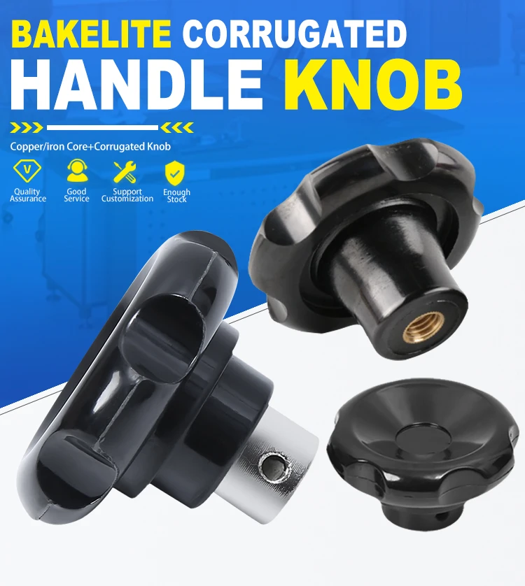 M10 Female Thread Corrugated Lobe Knob Bakelite Corrugated Handle