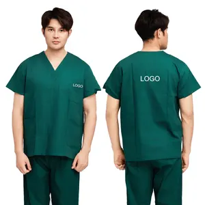 Wholesale Custom Short Sleeve Medical Nursing Uniforms Set Top and Pant Hospital Workwear Doctor Nurse Scrubs Suits