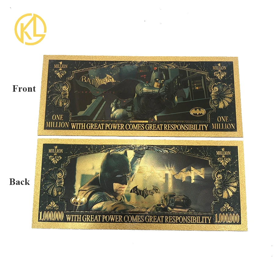 5types Famous Plastic Notes Bat Hero Gold Foil Banknotes Usa 100 Toy ...
