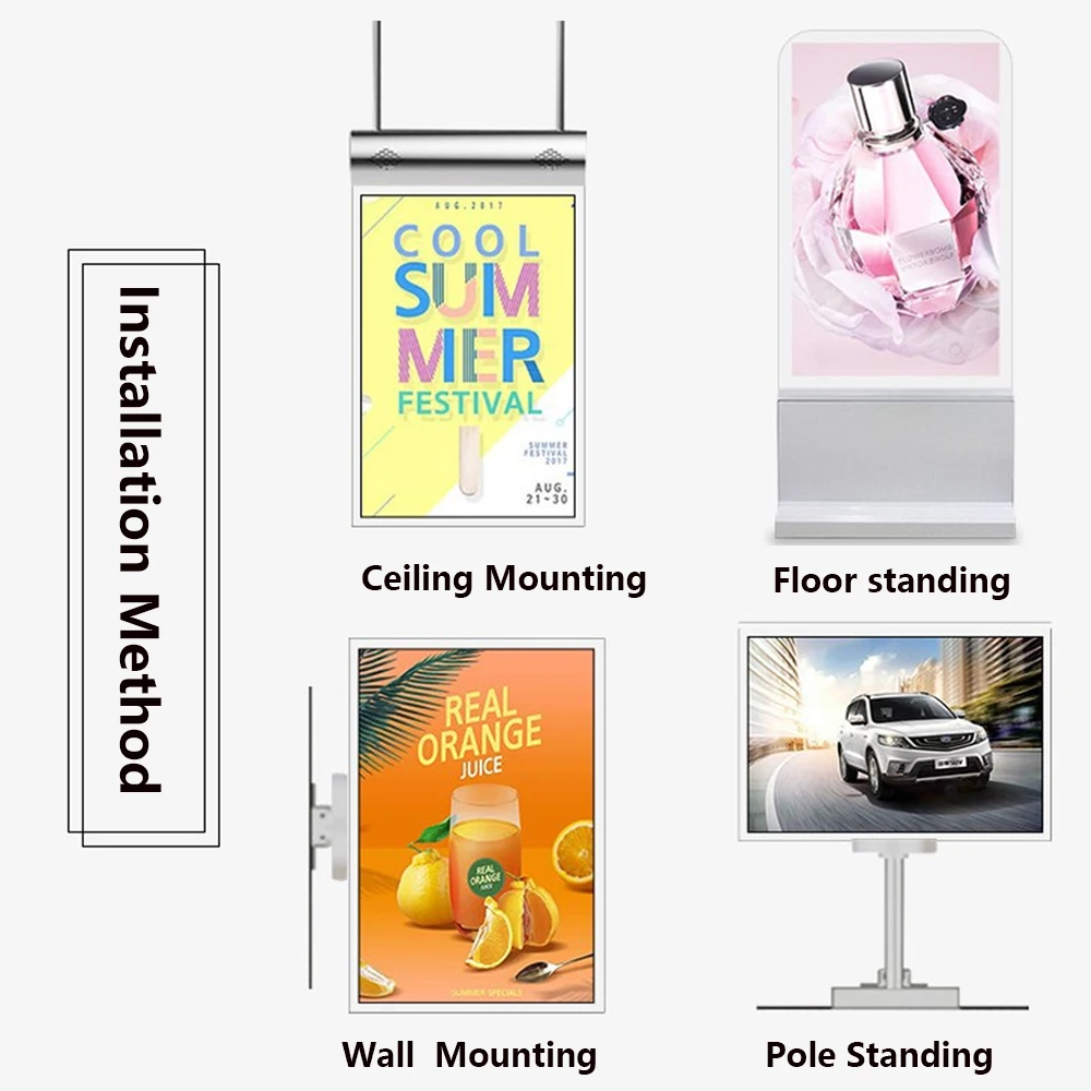 43 inches Hanging Double Sided window advertising Hanging Digital Signage