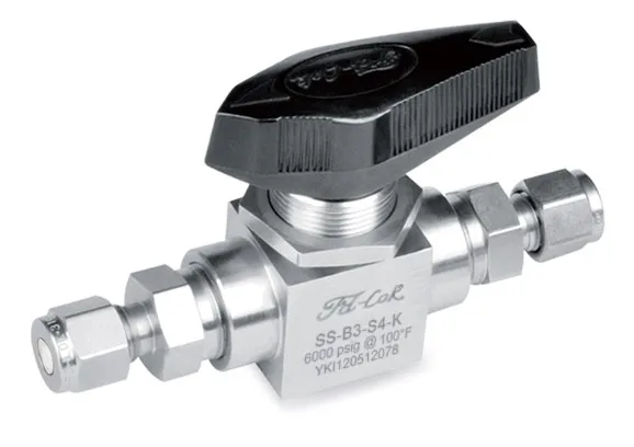 FD-LOK One Piece Instrument Ball Valve PVC B3 Series 6000PSI Three Way High Temperature OEM Customizable Manual NPT Connection 1