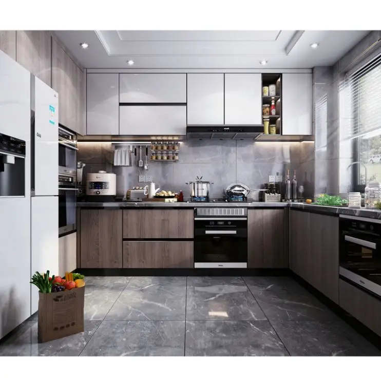 Modern Open Plan Design Small Kitchen Cabinet in Pakistan
