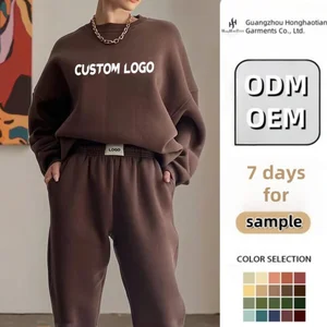 ODM OEM Custom Full Length Sleeves with Stretch Ribbed Cuffs Comfortable Relaxed Fit Oversized Women Sweatshirt