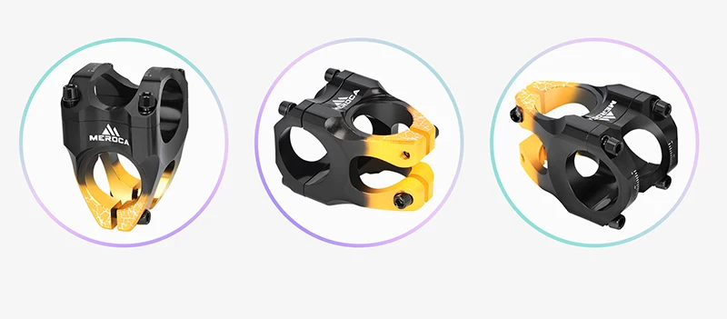 Meroca ME35 Gradient Color 5-Axis for CNC Bicycle Stem 35mm Short Stem with Hollow Design Waterproof & Rustproof Stem Kits