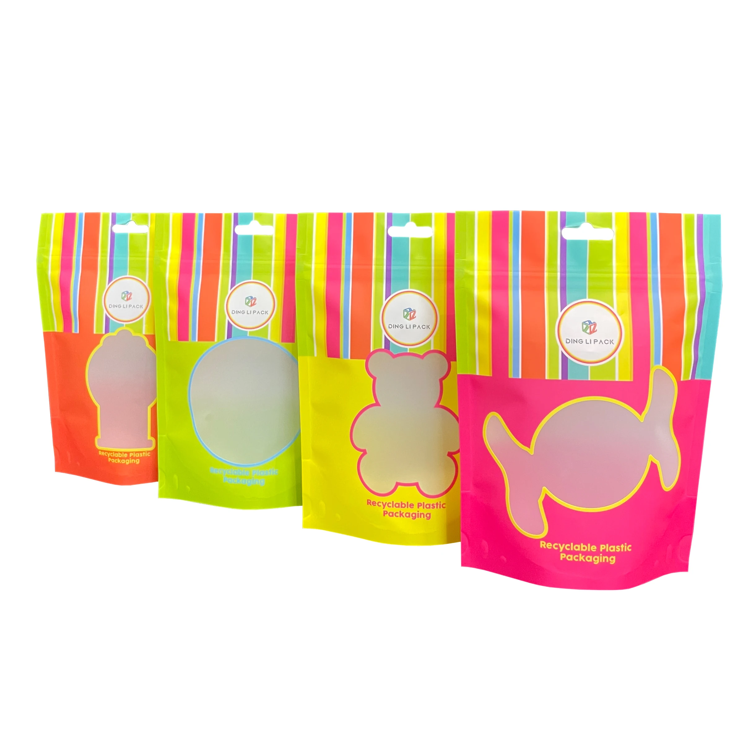 clear Cone Small Fancy Plastic Custom Sour Cute Candy Halloween Bag clear Packaging Bags for Cookies