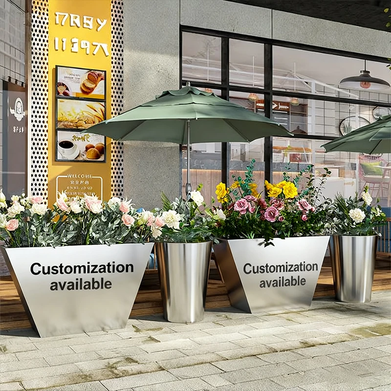 Outdoor flower boxes in the restaurant