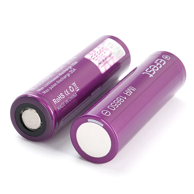 18650 Lithium Battery Efest 3000mah 3500mah Hot Sales Good Performance 3.7V  Rechargeable Purple Cell Efest Battery 18650