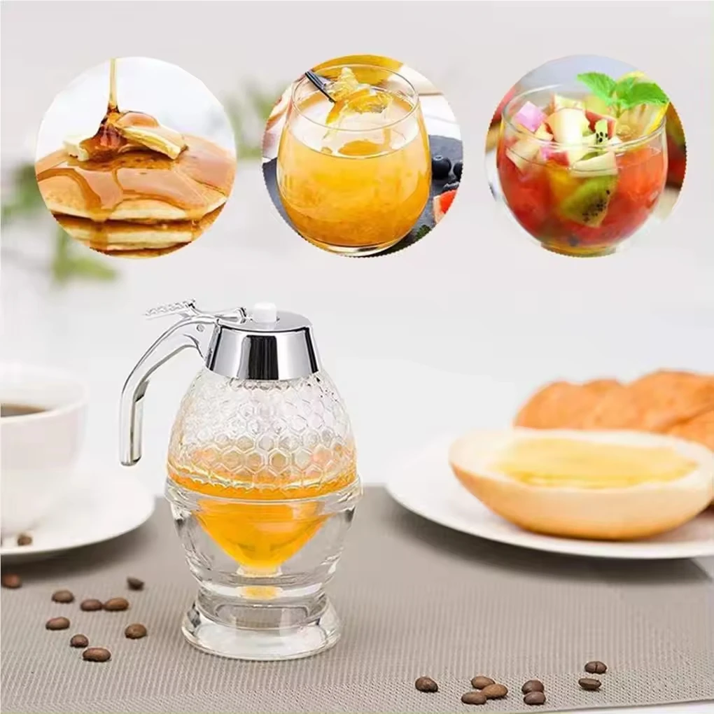 Bouteille à Presser, Pot De Miel, Conteneur Distributeur D'égouttement D'abeille, Bouilloire, Pot De Rangement, Support De Tasse De Sirop De Jus, Accessoires De Cuisine 200ml