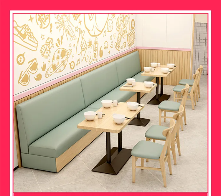 Hot Sale High Quality Fast Food Leather Sofa Furniture Restaurant Booth