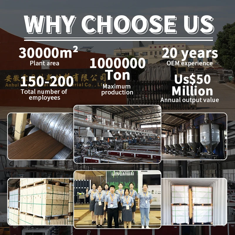 WPC Composite Decking Grain Surface Waterproof Floor Deck Grain Wood Composite Decking for Outdoor