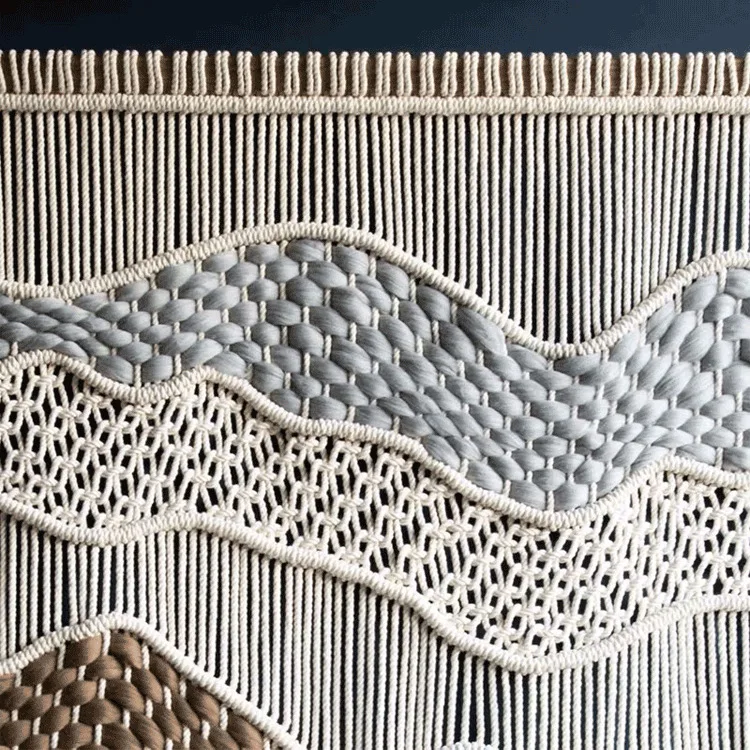 大きな染色ウール毛織りボヘミアンマクラメ手織り装飾高級壁掛け