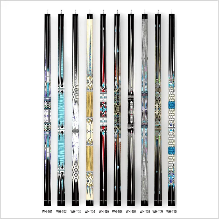 Newest Multi Color Canadian Maple Wood 1/2 Jointed 57 Inch 13mm Tip Billiard Pool Cue Stick