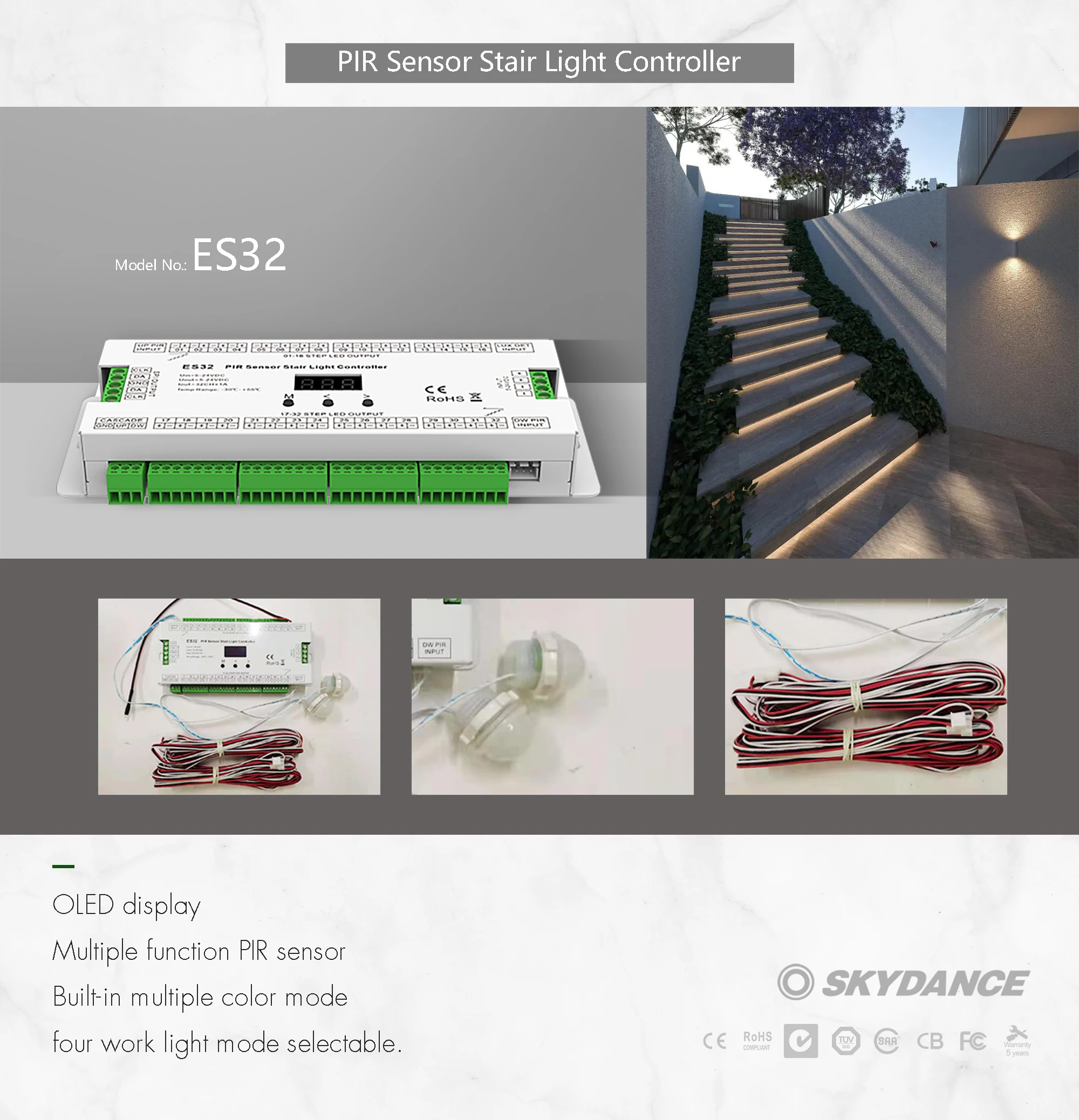 32 Channel PIR motion Sensor Stairs Light Controller